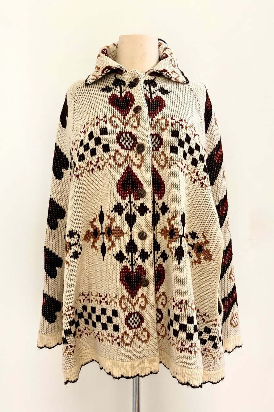 True Vintage 1970s Knit Cape Sweater Cloak